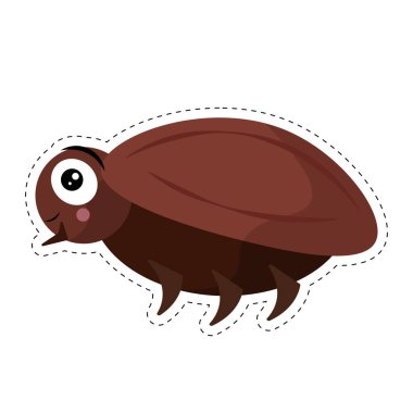 Şirin çizgi film kahverengi böceği. Vektör illüstrasyonu