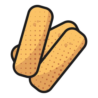 Çıtır ekmekler üçlüsü. Vektör illüstrasyonu