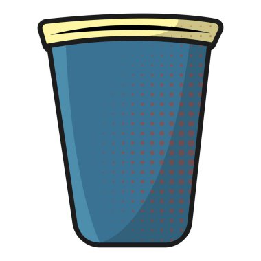 Mavi kağıt bardak. Vektör illüstrasyonu