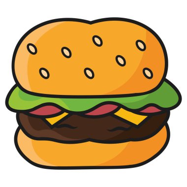 Çizburger komedi tarzı. Vektör illüstrasyonu