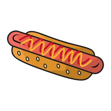 Hardallı sosisli sandviç. Vektör illüstrasyonu