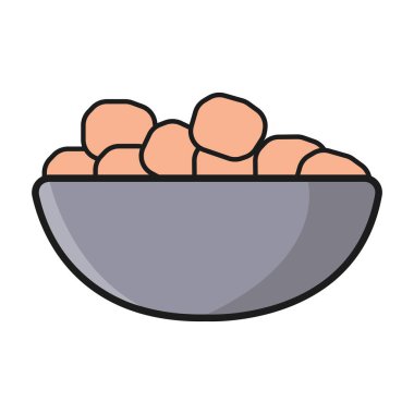 Köfteli kase. Vektör illüstrasyonu