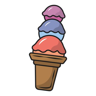 Dondurma külahı. Vektör illüstrasyonu