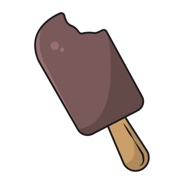Çikolatalı buzlu dondurma. Vektör illüstrasyonu