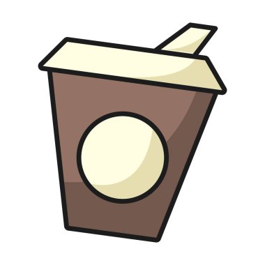 Kahverengi kahve kupası. Vektör illüstrasyonu