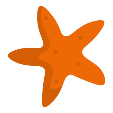 Turuncu deniz yıldızı ikonu. Vektör illüstrasyonu