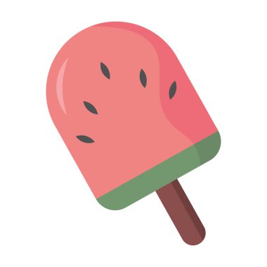 Karpuzlu dondurma sanatı. Vektör illüstrasyonu