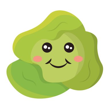 Mutlu yüzlü marul. Vektör illüstrasyonu