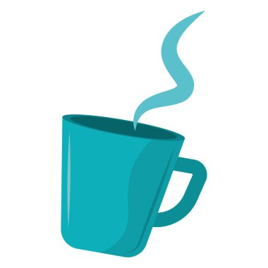 Sıcak deniz mavisi kahve fincanı vektör çizimi