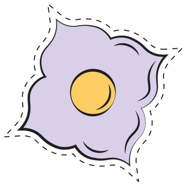 Taç yapraklı çizgi film renkli çiçek. Vektör illüstrasyonu