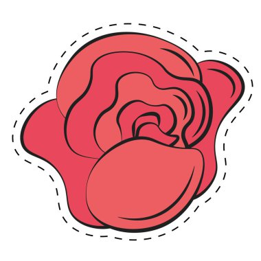 Taç yapraklı çizgi film renkli çiçek. Vektör illüstrasyonu