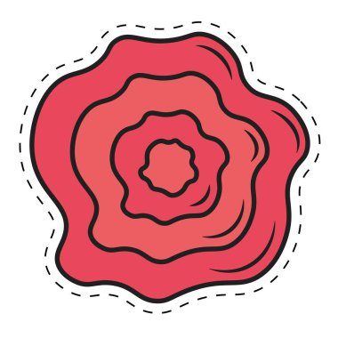 Taç yapraklı çizgi film renkli çiçek. Vektör illüstrasyonu