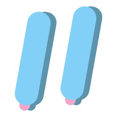 Gölgeli asgari mavi çiçek. Vektör illüstrasyonu