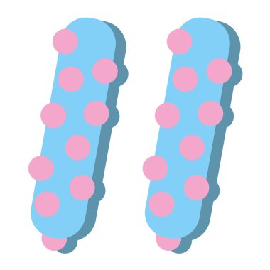 Gölgeli asgari mavi çiçek. Vektör illüstrasyonu