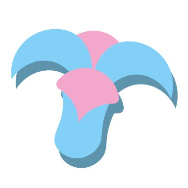 Gölgeli asgari mavi çiçek. Vektör illüstrasyonu