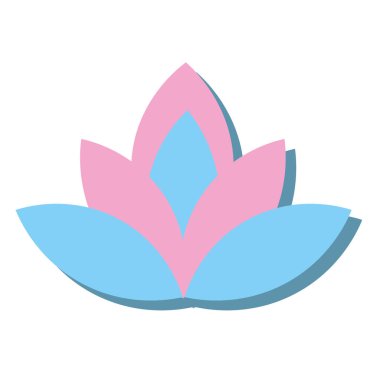 Gölgeli asgari mavi çiçek. Vektör illüstrasyonu