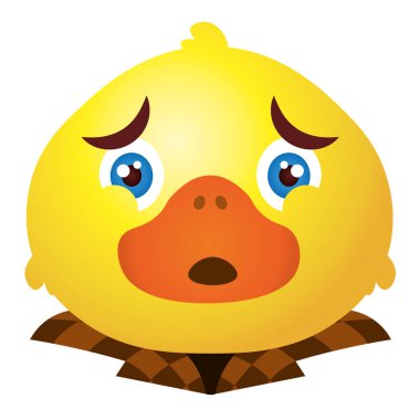 Kahverengi kıyafetli endişeli ördek. Vektör illüstrasyonu