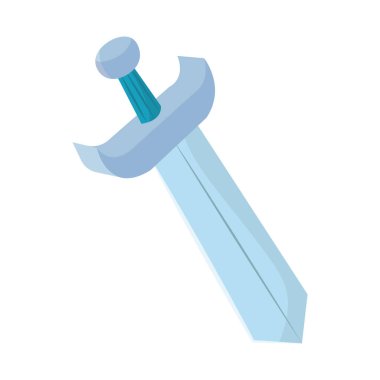 Kısa çizgi film Viking kılıcı. Vektör illüstrasyonu