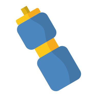 Kapaklı spor su şişesi. Vektör illüstrasyonu