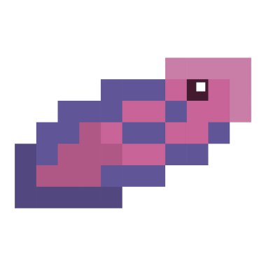 İzole edilmiş renkli pixelated yılan balığı ikonu Vektör illüstrasyonu