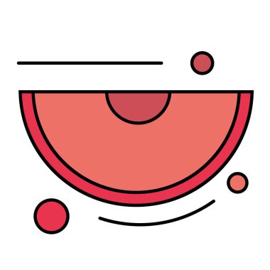 Bir meyve ikonu Vektör illüstrasyonunun izole edilmiş dilimi