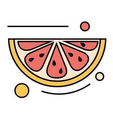 Turuncu bir ikon Vektör illüstrasyonunun izole edilmiş dilimi