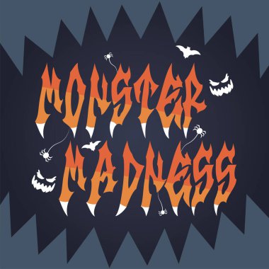 Süslerle izole edilmiş cadılar bayramı harfleri Vektör illüstrasyonu