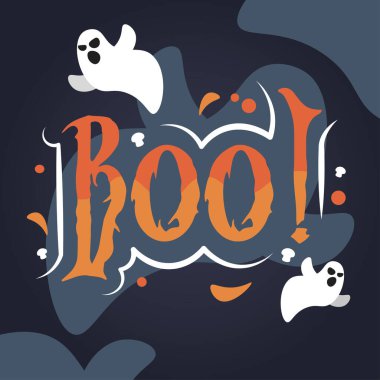 Süslerle izole edilmiş cadılar bayramı harfleri Vektör illüstrasyonu