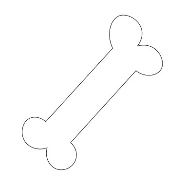 İzole edilmiş çizgi film stili cadılar bayramı kemik ikonu Vektör illüstrasyonu