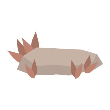 Sonbahar yapraklı taş. Vektör illüstrasyonu