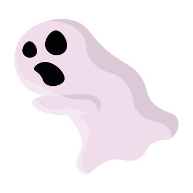 Kızgın çizgi film hayalet suratı. Vektör illüstrasyonu