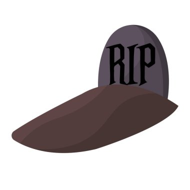 RIP yazılı bir mezar taşı. Vektör illüstrasyonu