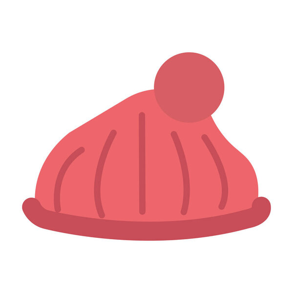 Red winter hat cartoon. Vector illustration