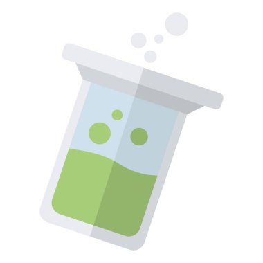 Yeşil kimyasal kavanoz. Vektör illüstrasyonu