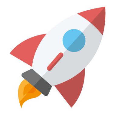 Çizgi film roketi patlaması. Vektör illüstrasyonu