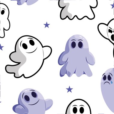 Cadılar Bayramı hayalet karakter şablonu arka plan çizimi