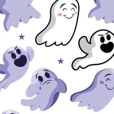 Cadılar Bayramı hayalet karakter şablonu arka plan çizimi