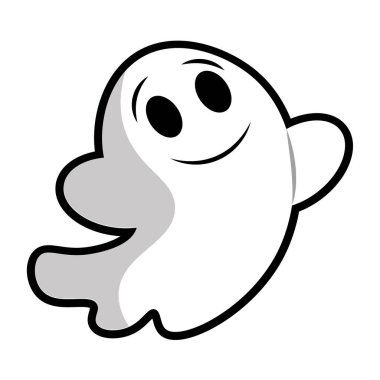 Şirin, mutlu cadılar bayramı hayalet karakteri Vektör çizimi