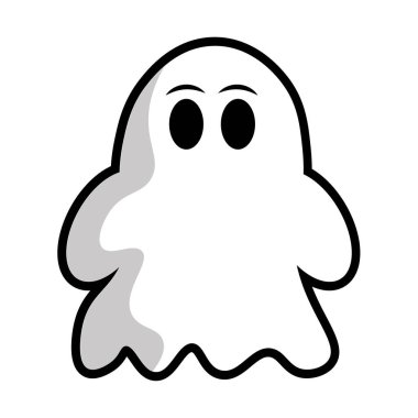 Şirin cadılar bayramı hayalet karakteri Vektör illüstrasyonu