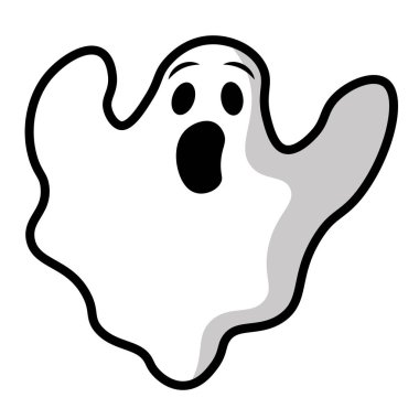 Şirin, ürkütücü cadılar bayramı hayalet karakteri Vektör illüstrasyonu