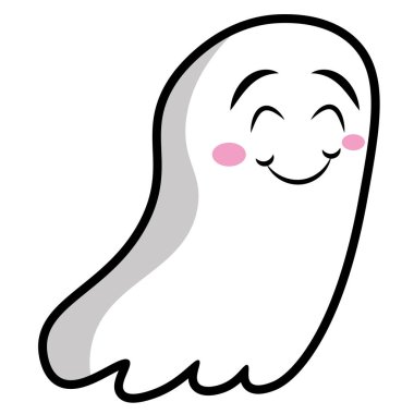 Şirin, mutlu cadılar bayramı hayalet karakteri Vektör çizimi