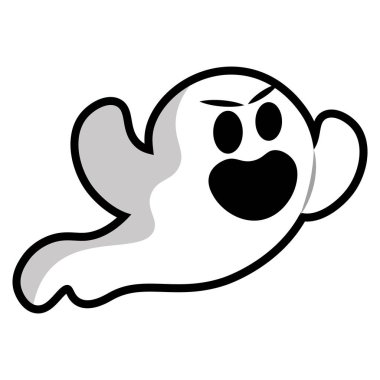 Şirin kızgın cadılar bayramı hayalet karakteri Vektör çizimi