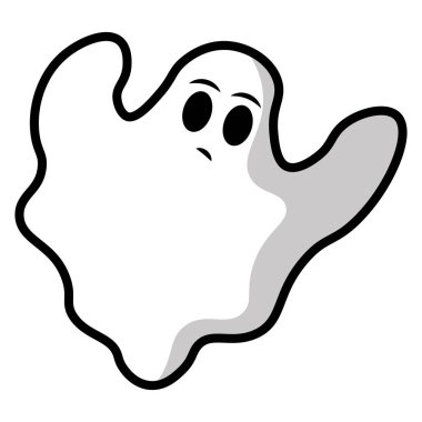 Şirin cadılar bayramı hayalet karakteri Vektör illüstrasyonu