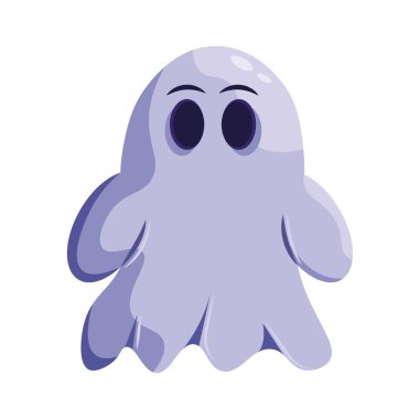 Şirin cadılar bayramı hayalet karakteri Vektör illüstrasyonu