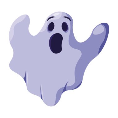 Şirin, ürkütücü cadılar bayramı hayalet karakteri Vektör illüstrasyonu