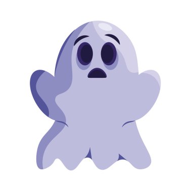 Şirin, korkmuş cadılar bayramı hayalet karakteri Vektör çizimi