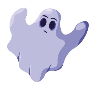 Şirin cadılar bayramı hayalet karakteri Vektör illüstrasyonu