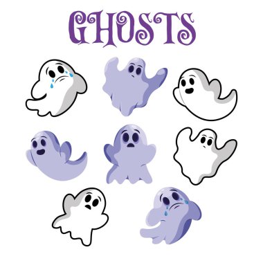 Şirin cadılar bayramı karakterleri Vektör illüstrasyonu