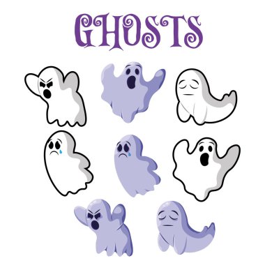 Şirin cadılar bayramı karakterleri Vektör illüstrasyonu