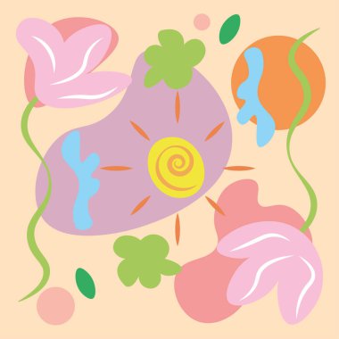 Renkli el çizimi arkaplan vektörü çizimi